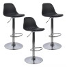 Set 3 Bancos Altos Silla Bar 360 Giratorio Altura Ajustable